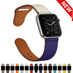 Strap for apple watch band 44mm 45mm 40mm iwatch 38mm 42 leather belt smartwatch bracelet apple watch serie 6 SE 4 3 7 41mm ban - Azbrowse