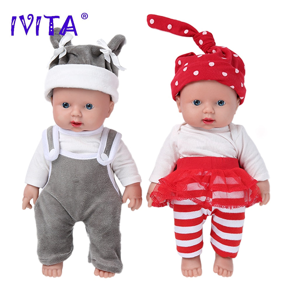 IVITA WG1505 30cm 1100g 100% Full Body Silicone Reborn Baby Doll Realistic Baby Toys Soft Bebe Dolls for Children Christmas Gift