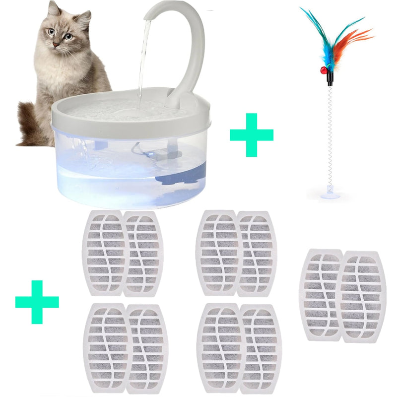 Pet Water Fountain Automatic Power-off When Lack of Water Bird Water Dispenser Dog Drinking Fountain With LED Light water level - Azbrowse
