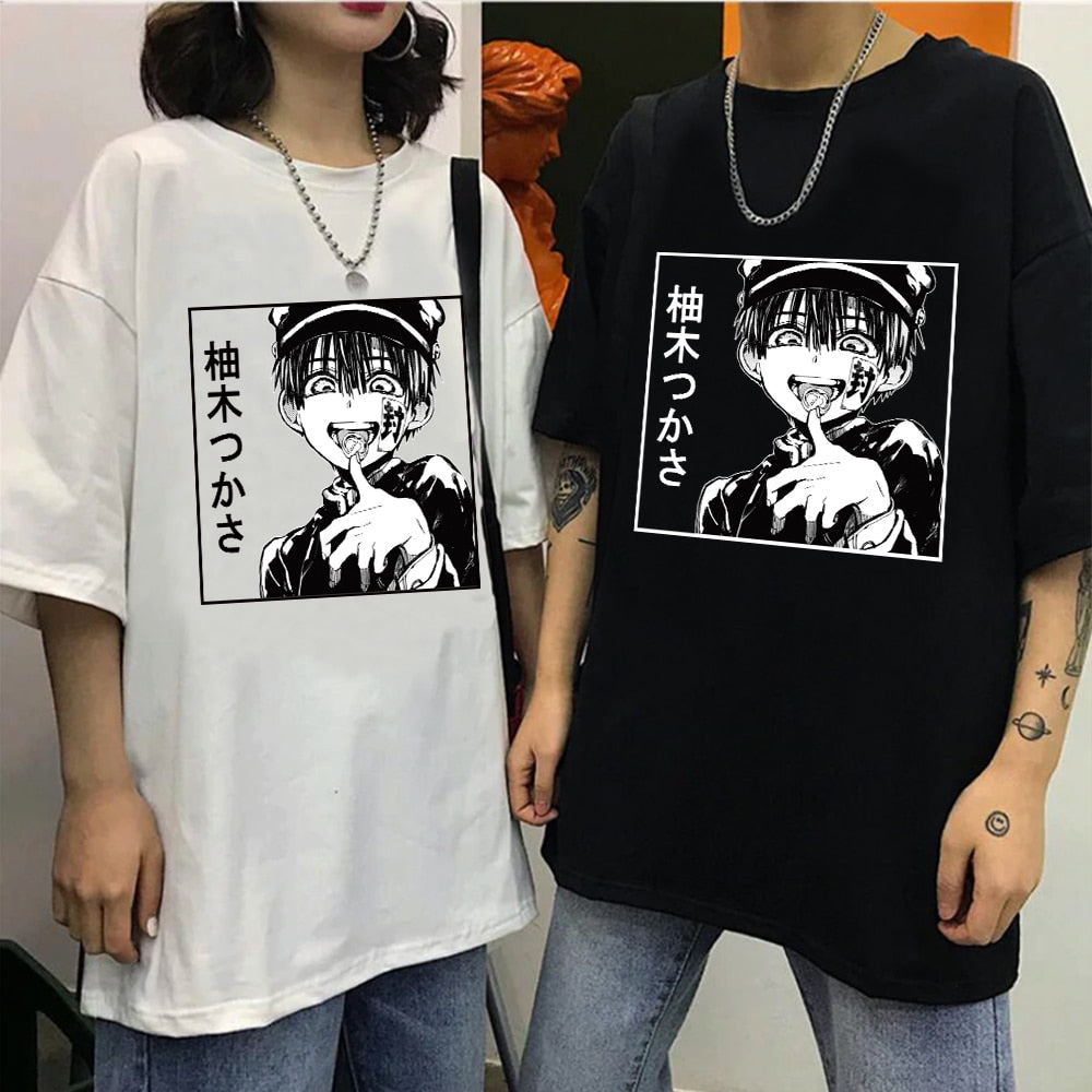 Harajuku T-Shirt Hanako-Kun Anime T Shirt Short Sleeve Printed Tee Shirt Loose Casual Tee Tops - Azbrowse