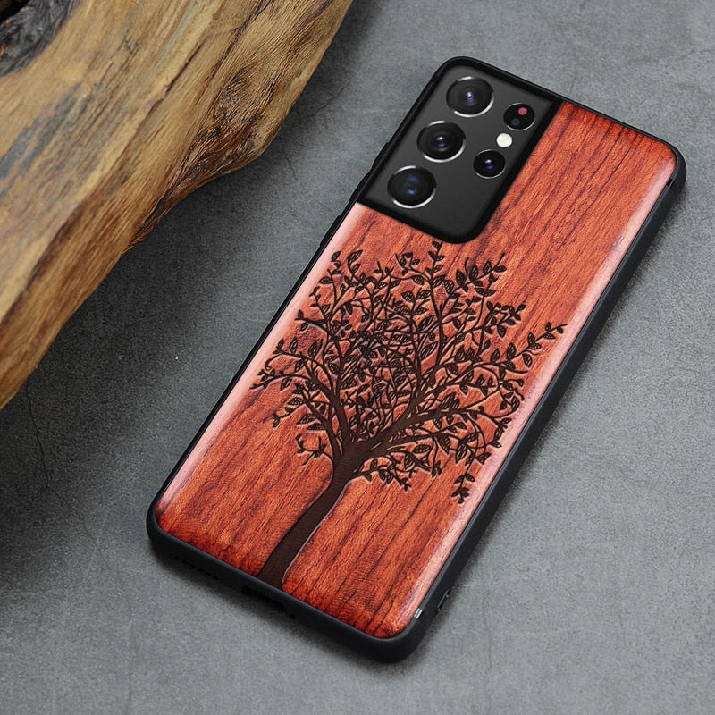 For Samsung Galaxy S21 Ultra Case Boogic Original Wood funda S21 S21+ Wood Cover Phone Case For Samsung S21 Ultra - Azbrowse