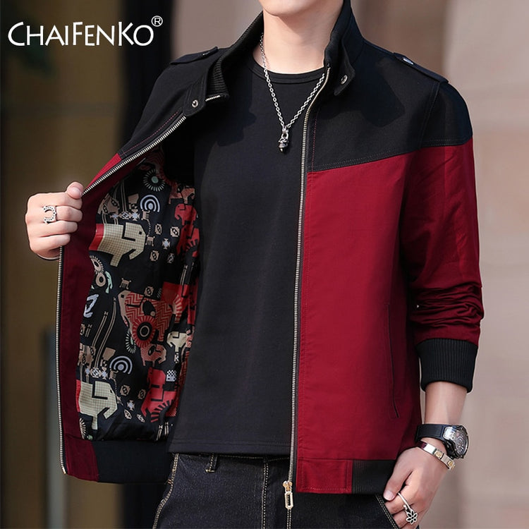 CHAIFENKO Fashion Men Bomber Jacket Casual Thin Slim Baseball Jackets Men Streetwear Hip Hop Windbreaker Zipper Jacket Coat Male - Azbrowse