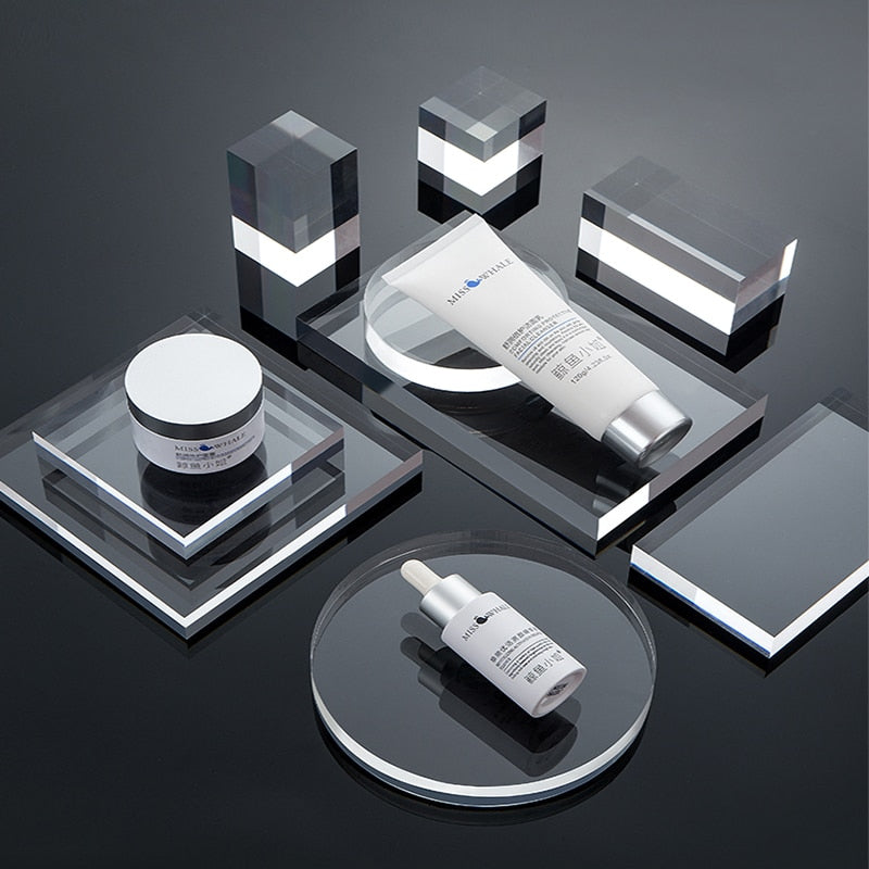 Acrylic Transparent Geometry Photography Props Scene Round Cylindrical Spherical Square Cosmetic Jewelry Props - Azbrowse