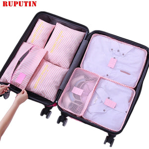 RUPUTIN 7Pcs/set Trip Luggage Organizer Clothes Finishing Kit Storage Bag Cosmetic toiletrie Storage Bag Home Travel Accessories - Azbrowse