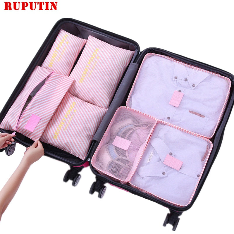 RUPUTIN 7Pcs/set Trip Luggage Organizer Clothes Finishing Kit Storage Bag Cosmetic toiletrie Storage Bag Home Travel Accessories - Azbrowse