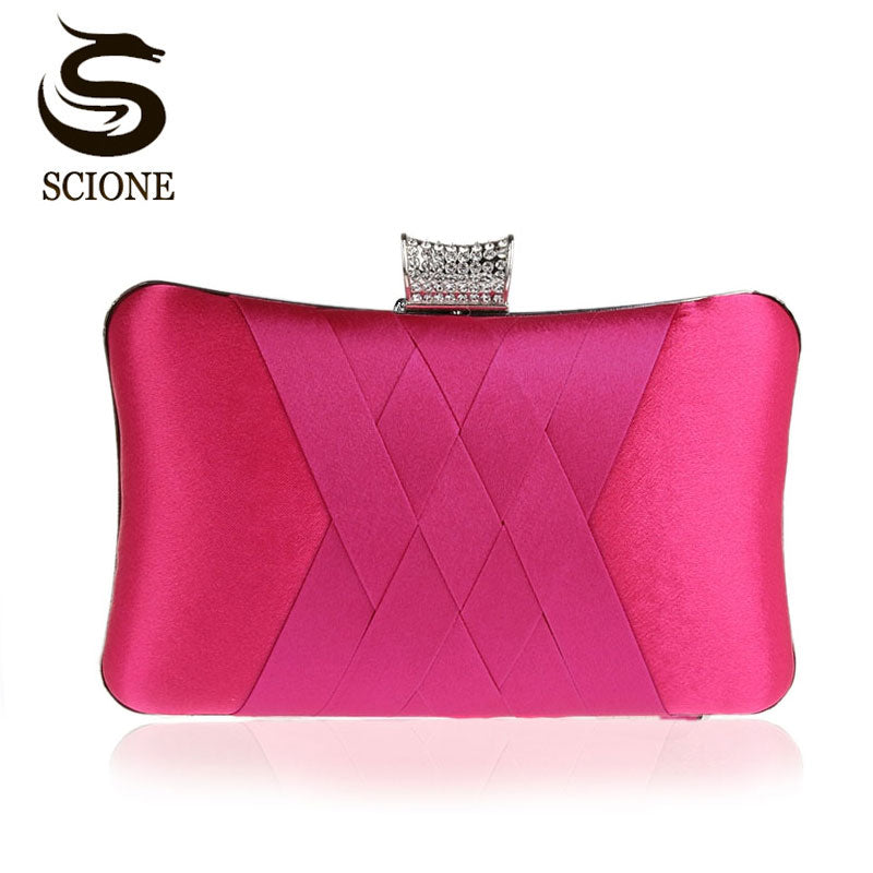 Women Clutch Bags Satin Bride Bag Purse Designer Gentle Evening Bags Party Handbag Wedding Clutch Wallet Shoulder Bag 7395 - Azbrowse