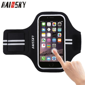 HAISSKY  Universal Sports Running Armband Case For iPhone X XS 6s 7 8 5 5s SE Arm Band On Hnad Case For Samsung Xiaomi Huawei - Azbrowse