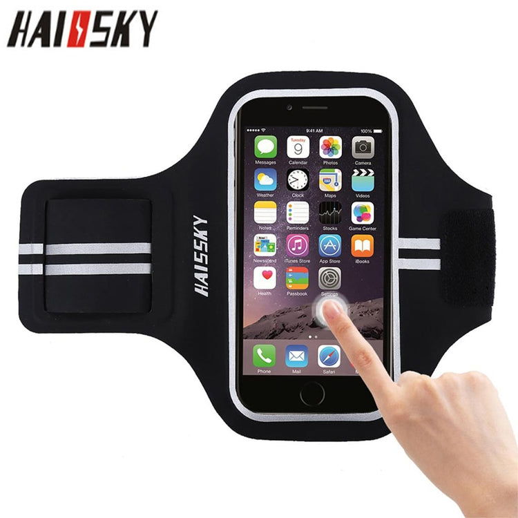 HAISSKY  Universal Sports Running Armband Case For iPhone X XS 6s 7 8 5 5s SE Arm Band On Hnad Case For Samsung Xiaomi Huawei - Azbrowse