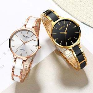 NIBOSI Women Wrist Watch Ceramic Bracelet Watches Ladies Creative Watch For Women Female Clock Relogio Feminino Montre Femme - Azbrowse