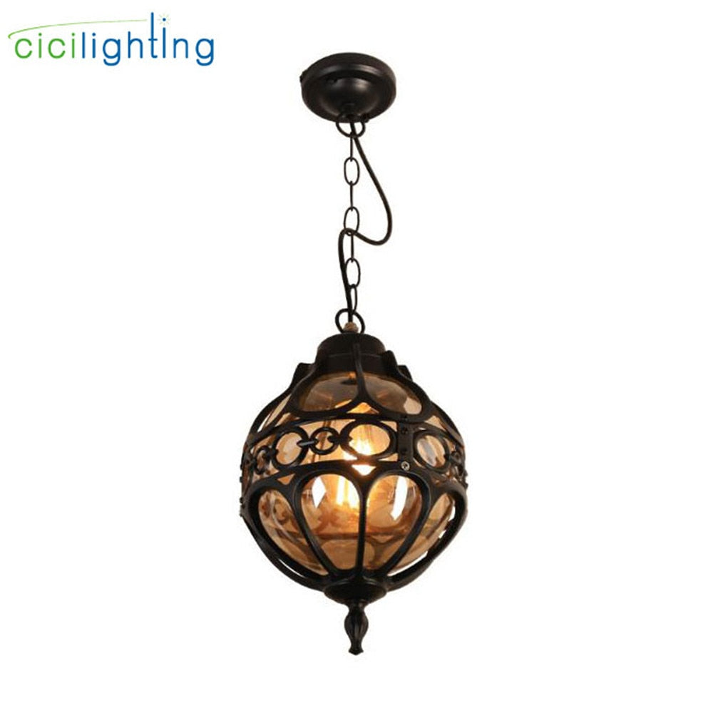 Vintage Outdoor Pendant Lights for Courtyard Garden Balcony Retro Europe Style Ceiling Pendant Lamp Yard Pathway Landscape Lamp