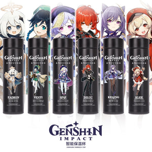 Anime Game Genshin Impact Venti Paimon Klee Diluc Qiqi Keqing Stainless Steel Vacuum Cup Thermos Cup Water Bottle Xmas Gift - Azbrowse