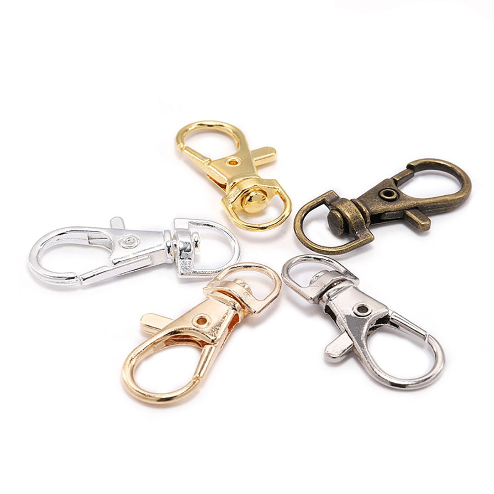 10pcs/lot Split Key Ring Swivel Lobster Clasp Connector For Bag Belt Dog Chains DIY Jewelry Making Findings - Azbrowse