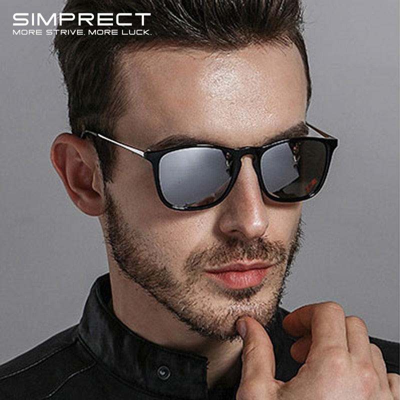 SIMPRECT Polarized Sunglasses For Men 2023 Luxury Brand Designer Square Sun Glasses Fashion Vintage Retro UV400 Shades For Women