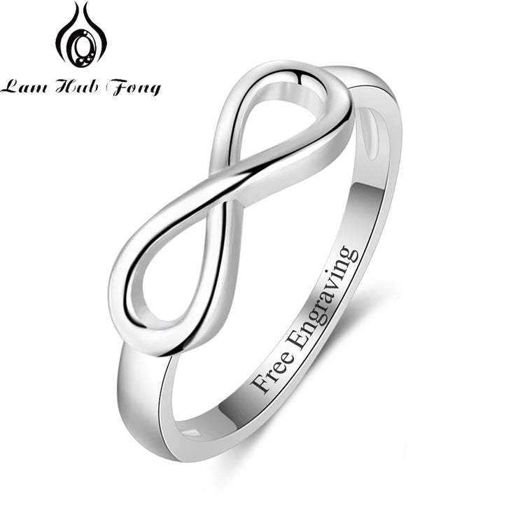 Personalized Infinity Ring Silver Color Custom Name Wedding Gift Love Forever Ring for Women Fashion Jewelry Lam Hub Fong - Azbrowse