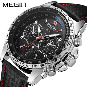 MEGIR Mens Watches Top Brand Luxury Quartz Watch Men Fashion Luminous Army Waterproof Men Wrist Watch  Relogio Masculino 1010G - Azbrowse