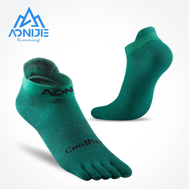 AONIJIE E4109 One Pair Low Cut Socks Quarter Athletic Toe Socks Perfect For Five Toed Barefoot Running Shoes Marathon Race