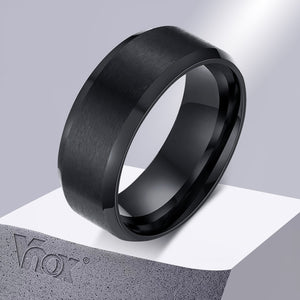 Vnox 8mm Men Ring Stainless Steel Wedding Jewelry Horus Anka Bible Medical - Azbrowse