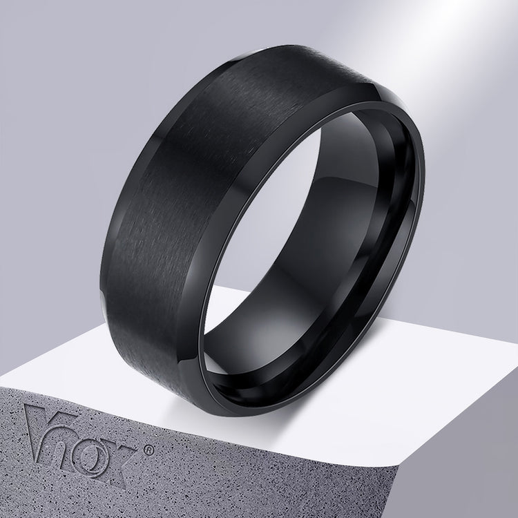 Vnox 8mm Men Ring Stainless Steel Wedding Jewelry Horus Anka Bible Medical - Azbrowse