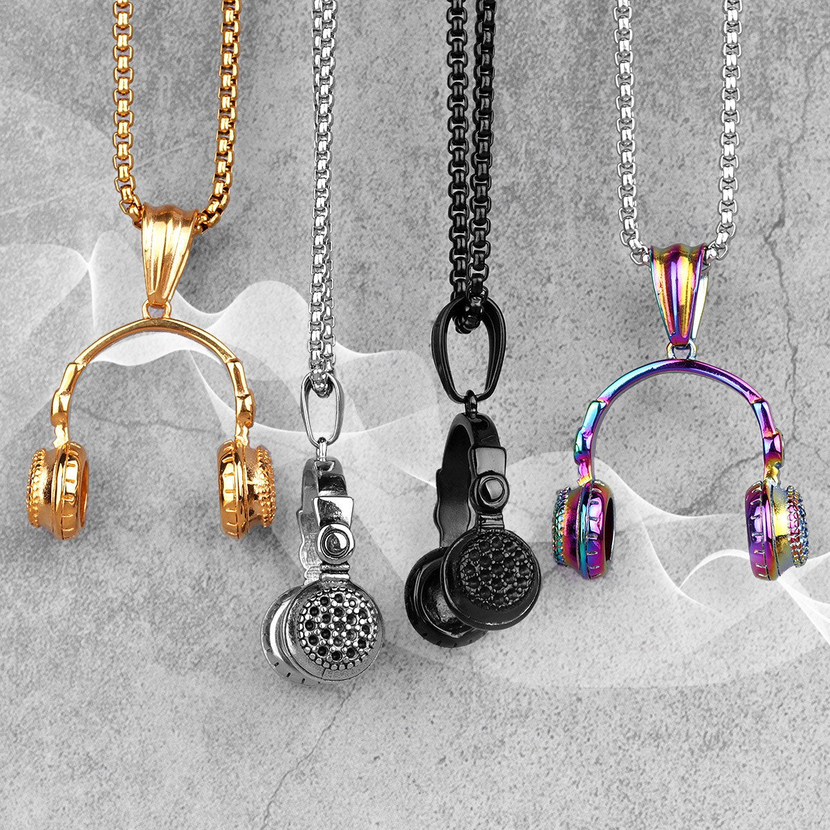 Headset Earphone Mens Long Necklaces Pendants Chain Hip Hop for Boy Male Stainless Steel Jewelry Creativity Gift Wholesale - Azbrowse