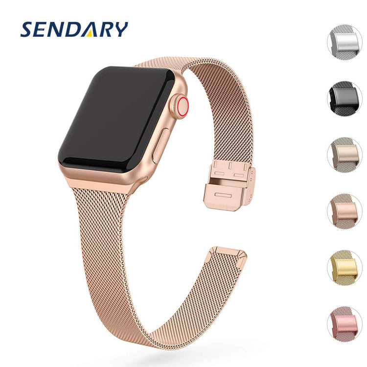 Slim Watch Band for Apple Watch SE 8/7/6/5/4/3/2/1 38MM 40MM 41MM Metal Bracelet Loop Strap 42MM 44MM 45MM Wrist Watchband - Azbrowse