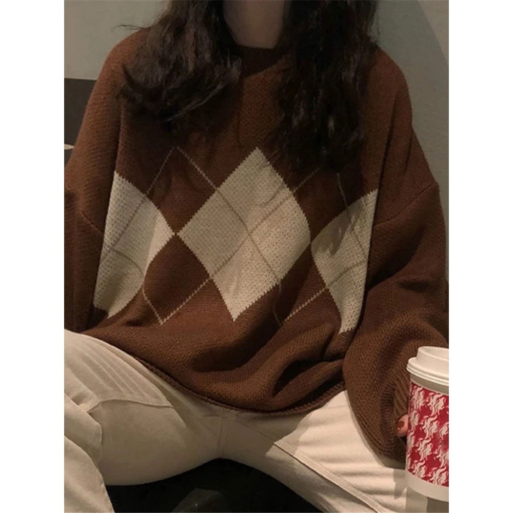 Women Knitted Sweater Fashion Oversized Pullovers Ladies Winter Loose Sweater Korean College Style Women Jumper Sueter Mujer