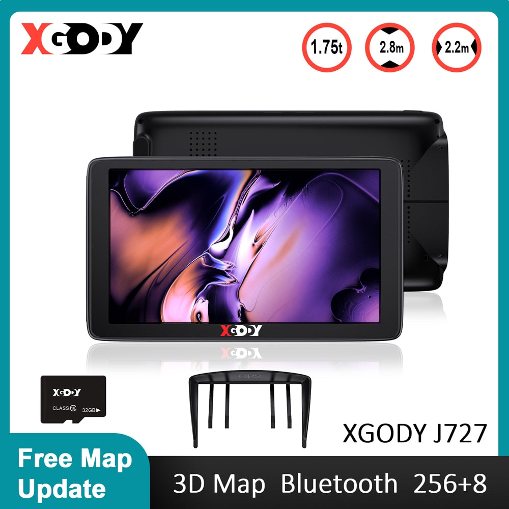 XGODY Car GPS Navigation 7 Inch Touch Screen GPS Navigator Truck Sunshade Sat Nav 256M+8G 2022 America Europe Map GPS Navigators - Azbrowse