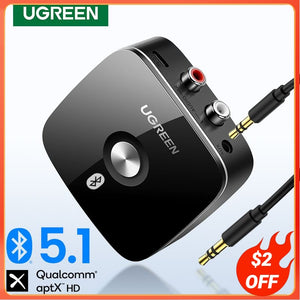 UGREEN Bluetooth RCA Receiver 5.1 aptX HD 3.5mm Jack Aux Wireless Adapter Music for TV Car RCA Bluetooth 5.0 3.5 Audio Receiver - Azbrowse