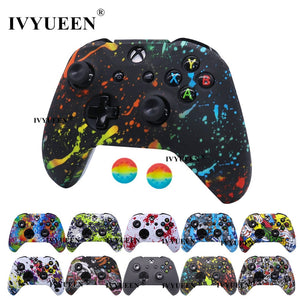 IVYUEEN Silicone Protective Skin Case for XBox One X S Controller Protector Water Transfer Printing Camouflage Cover Grips Caps - Azbrowse