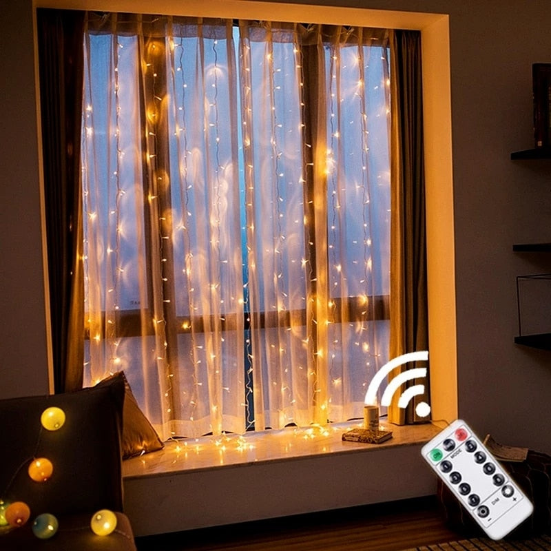 3M Garland Curtain Festoon Led Light Holiday Fairy Garden Lights Bedroom Decor Wedding Navidad New Year Christmas Decorations