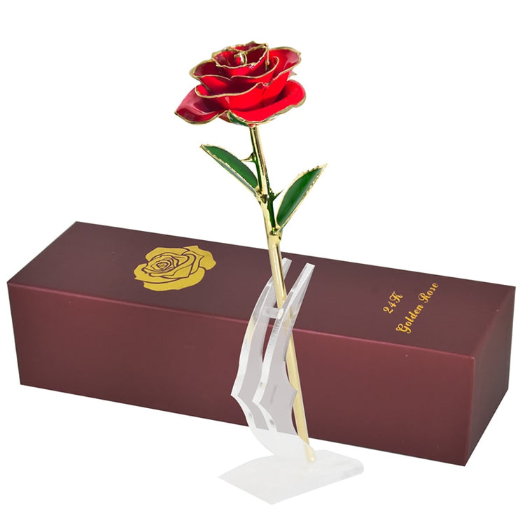 Gifts for Women 24k Gold Dipped Rose with Stand Eternal Flowers Forever Love In Box Girlfriend Wedding Valentine Gift for Her - Azbrowse