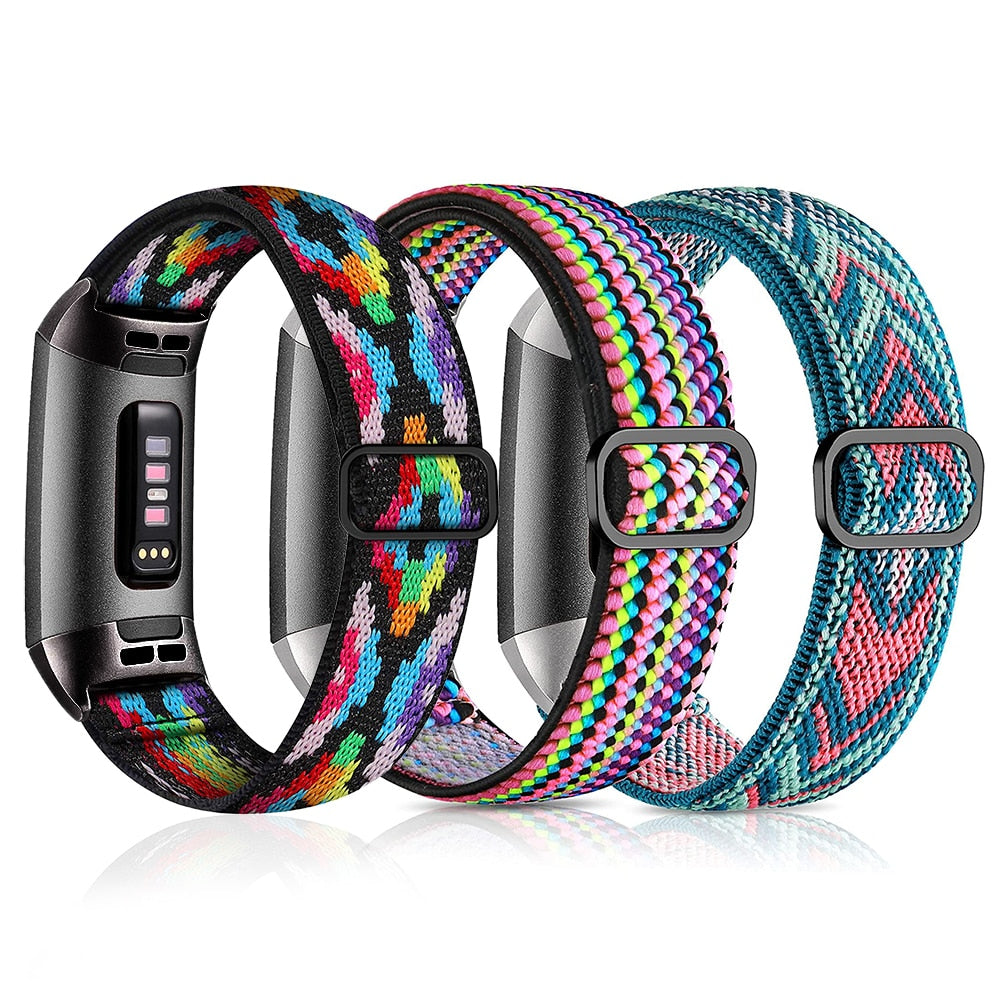 Essidi Elastic Band For Fitbit Charge 5 4 3 2 Sports Fabric Bracelet Strap Loop For Fitbit Charge 3 4 SE Watch Wrist Band Correa