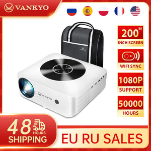 VANKYO 1080P Projector Leisure 530W Full HD 5G WiFi Projector Support 4K Synchronize Mirroring File SYNC Screen MINI Projector - Azbrowse